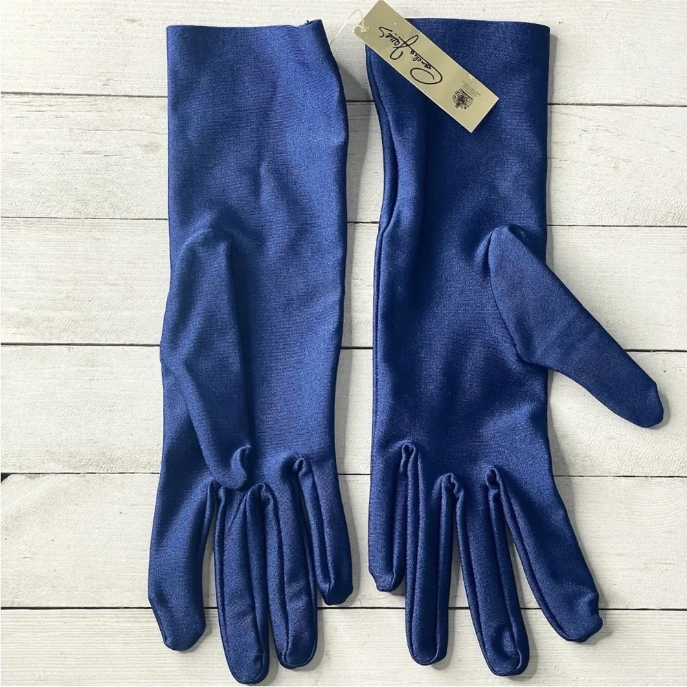 Cornelia James London Blue Bracelet Gloves NWT Luxury Nylon Lycra Rare Color